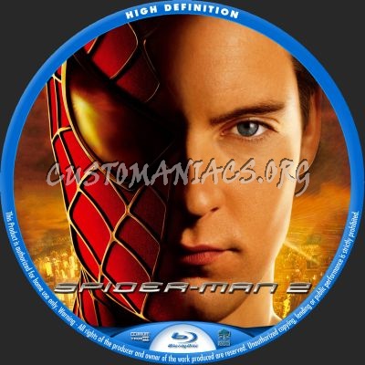 Spiderman 2 blu-ray label