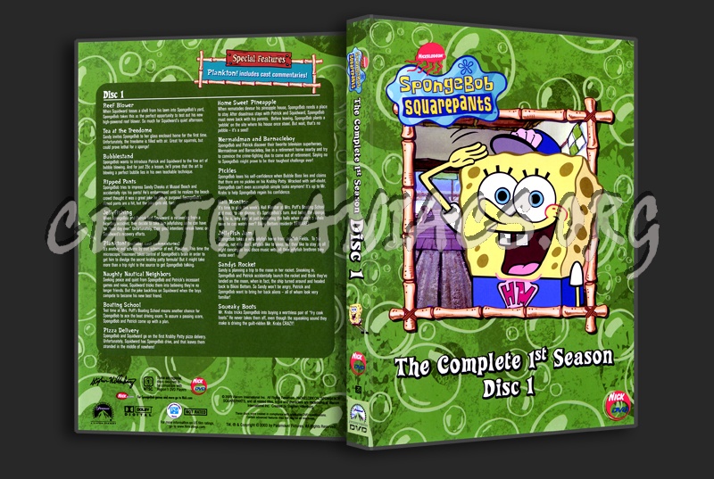 Spongebob Squarepants Season 1 Disc 1 dvd cover - DVD Covers & Labels