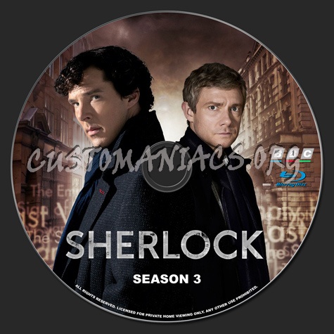 Sherlock Season 3 blu-ray label - DVD Covers & Labels by Customaniacs, id: 208017 free download