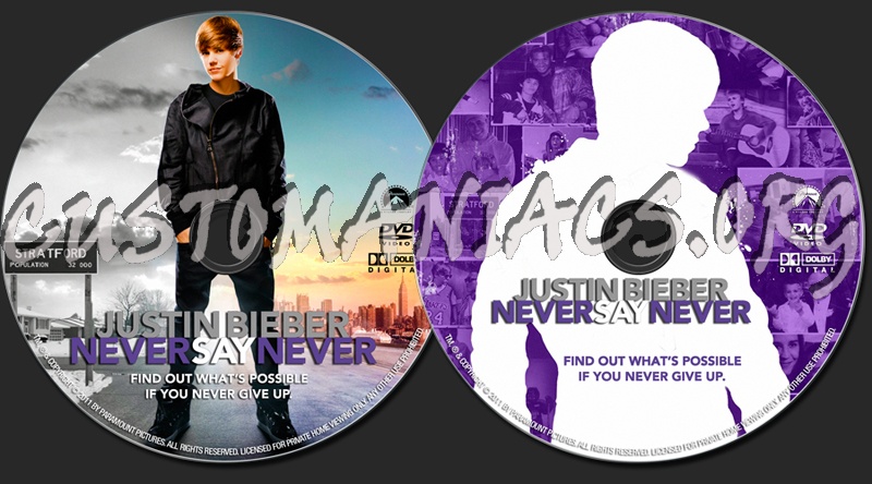 justin bieber never say never dvd label. justin bieber never say never