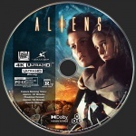 ALIENS (1986) 4K UHD BLU-RAY Label blu-ray label