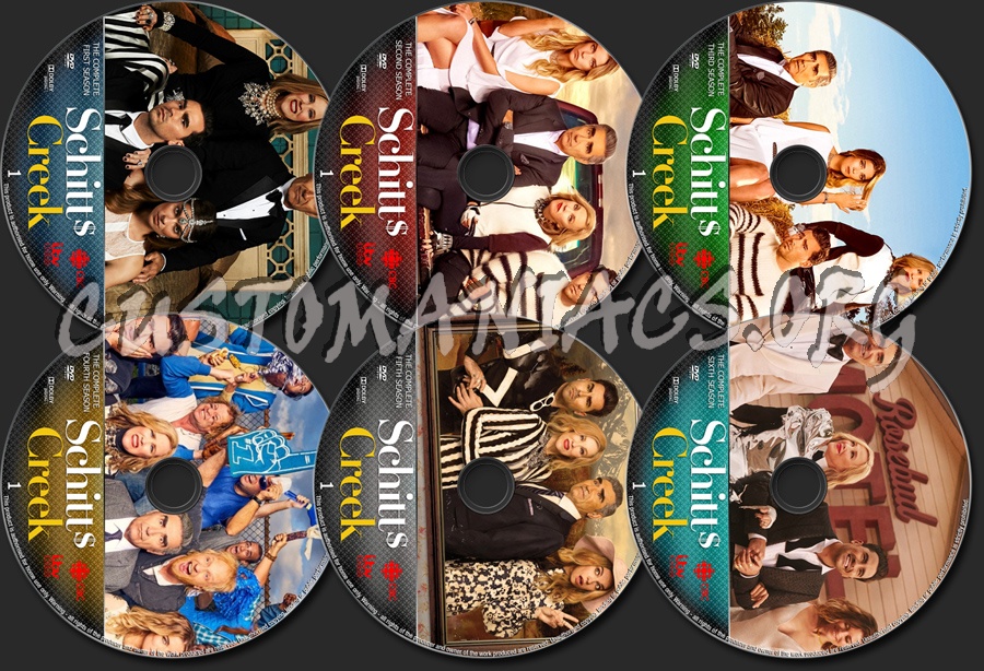 Schitts Creek Seasons 1-6 dvd label