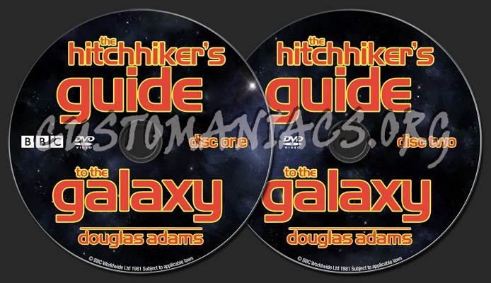 The Hitchhiker's Guide To The Galaxy dvd label