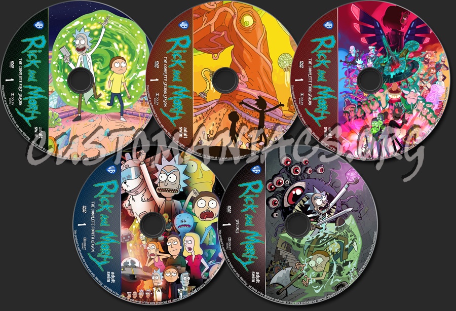 Rick And Morty Seasons 1-4 dvd label