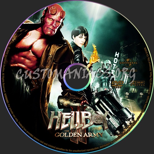 Hellboy 2 the Golden Army dvd label