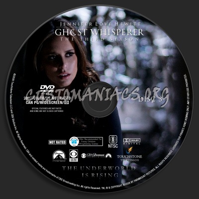 Ghost Whisperer Season Three dvd label