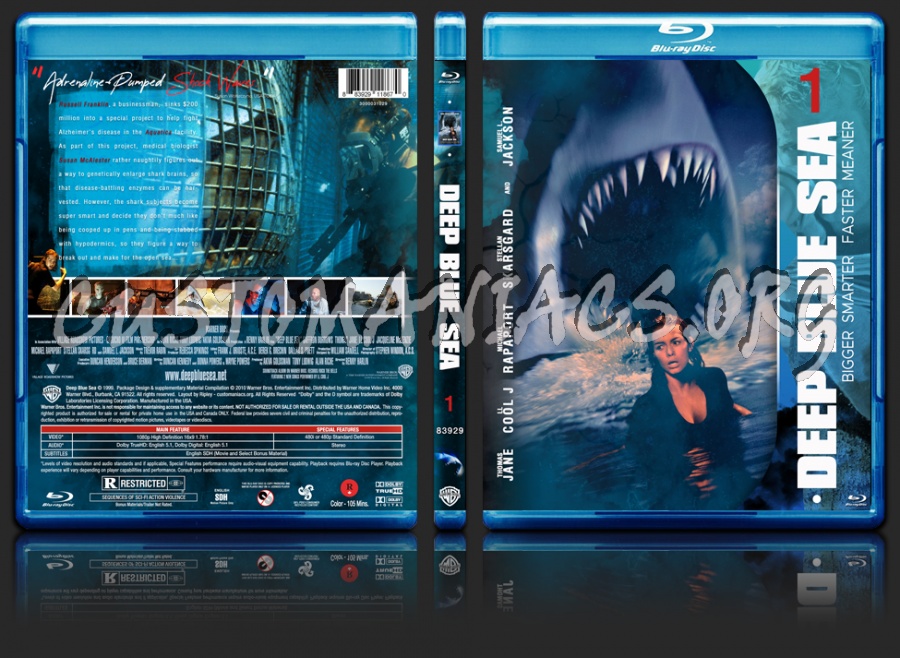 Deep Blue Sea 1 (1999) blu-ray cover