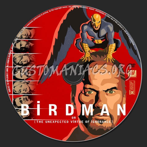 Birdman or (The Unexpected Virtue of Ignorance) (2014) dvd label