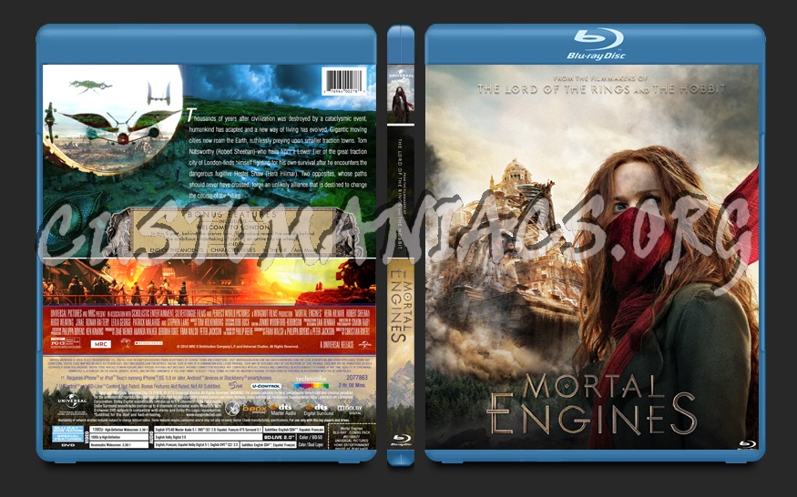 Mortal Engines (2018) blu-ray cover