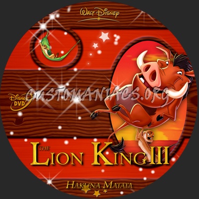 The Lion King 3 Hakuna Matata dvd label