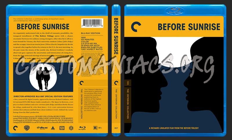 857 - Before Sunrise blu-ray cover