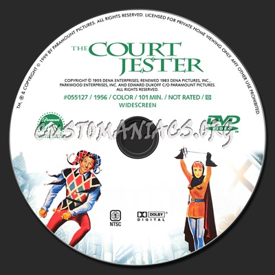 The Court Jester dvd label