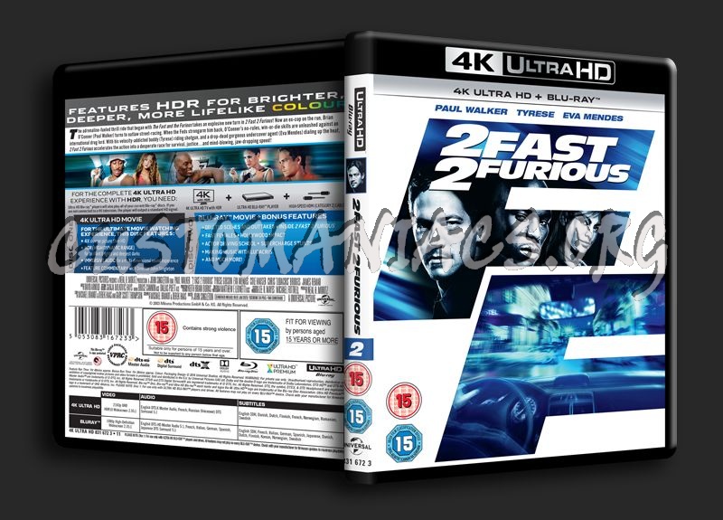 2 Fast 2 Furious 4K blu-ray cover