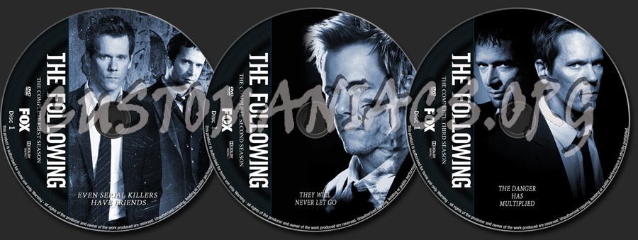The Following Seasons 1-3 dvd label