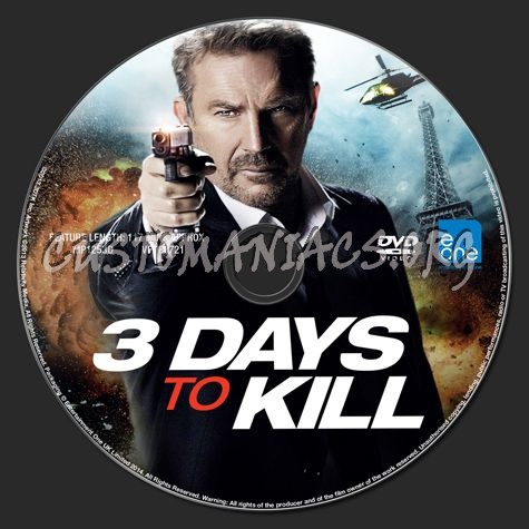 3 Days to Kill dvd label