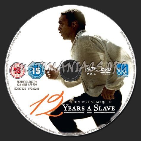 12 Years A Slave dvd label