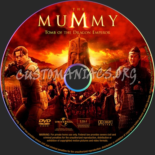 The Mummy Tomb of the Dragon Emperor dvd label