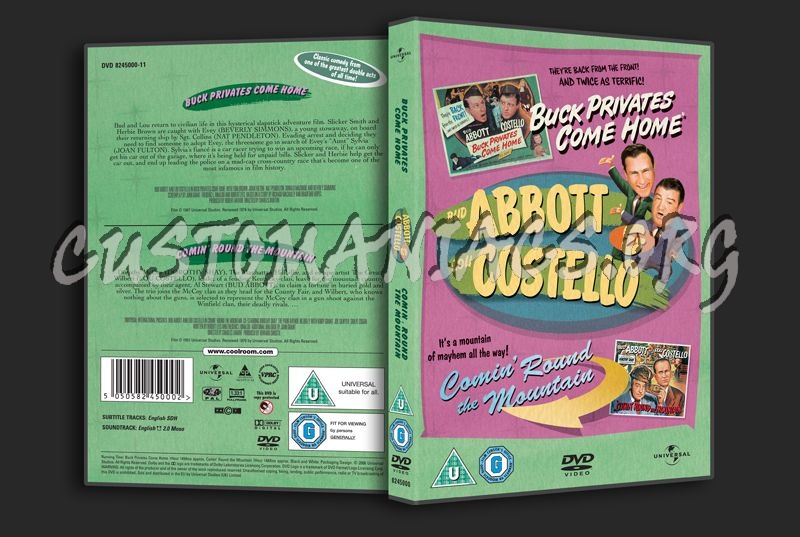 Abbott & Costello Buck Privates Come Home & Comin' Round the Mountain dvd cover
