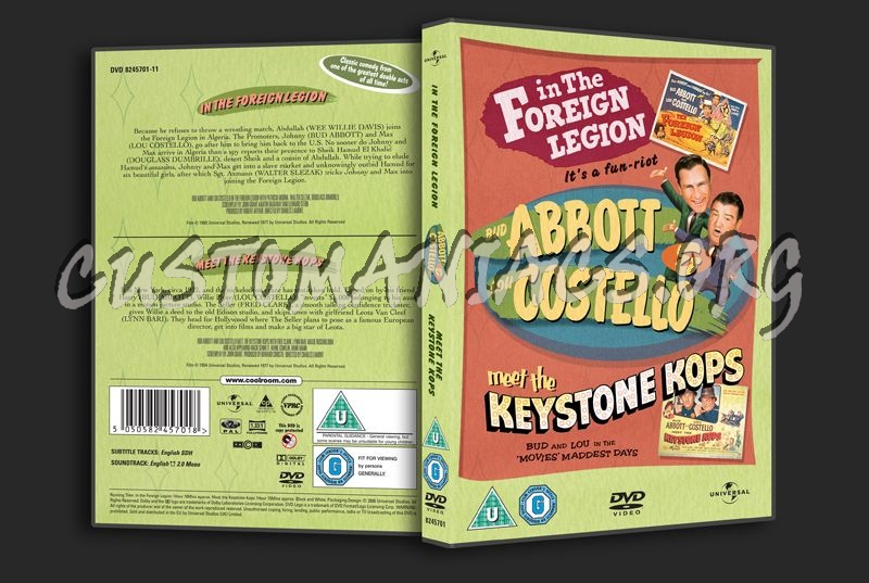 Abbott & Costello In the Foreign Legion & Meet the Keystone Kops dvd cover