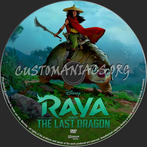 Raya And The Last Dragon dvd label