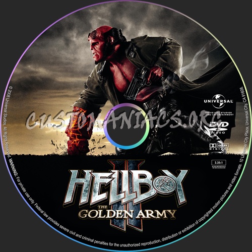 Hellboy 2 The Golden Army dvd label