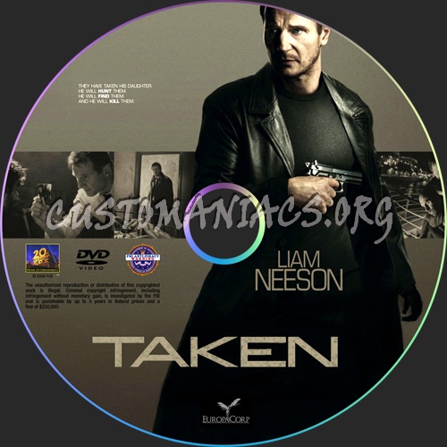 Taken dvd label