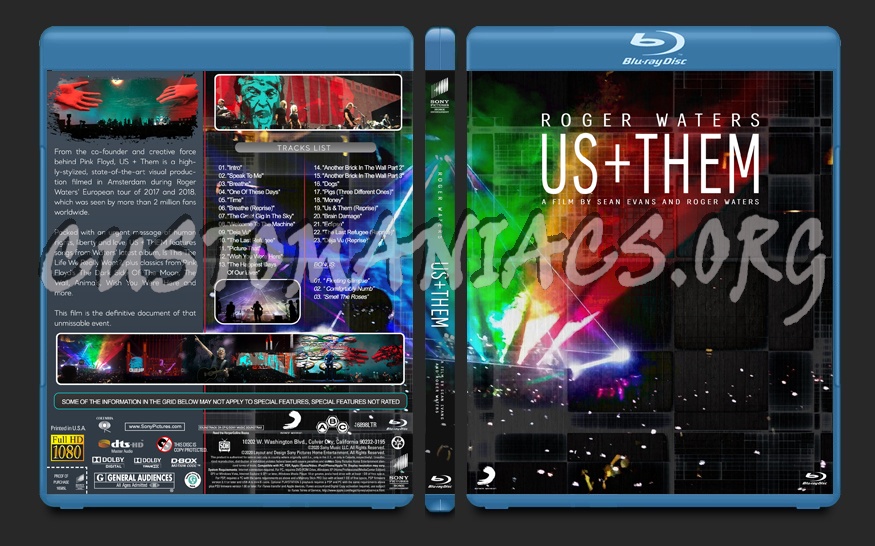 Roger Waters Us + Them (2020) blu-ray cover