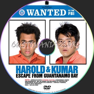 Harold & Kumar Escape from Guantanamo Bay dvd label