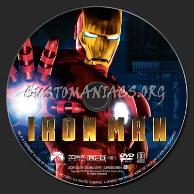 Iron Man dvd label