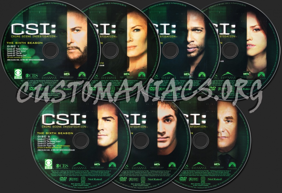 CSI Las Vegas Season 6 dvd label
