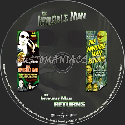 The Invisible Man Dual Disc dvd label