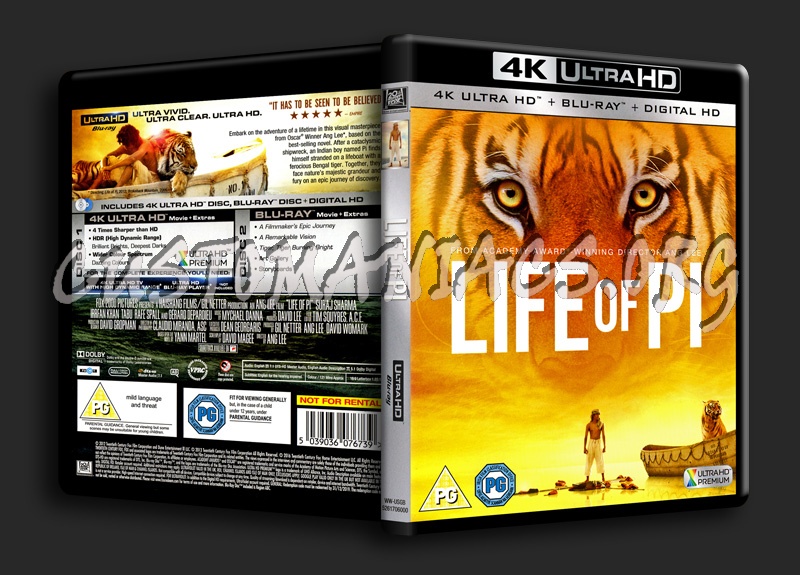 Life of Pi 4K blu-ray cover
