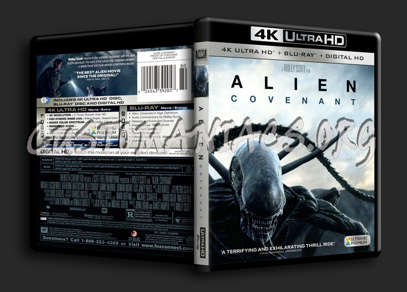 Alien: Covenant 4K blu-ray cover