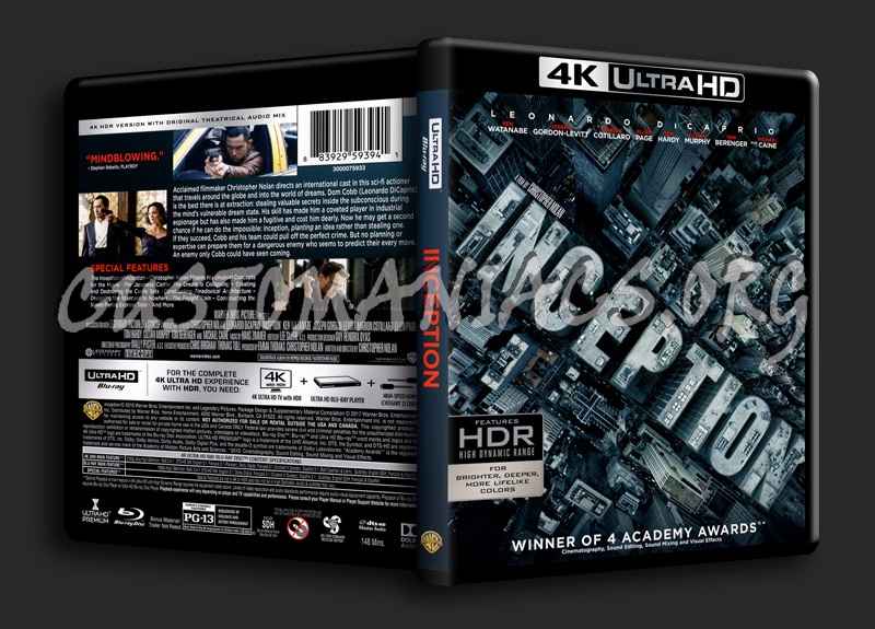 Inception 4K blu-ray cover