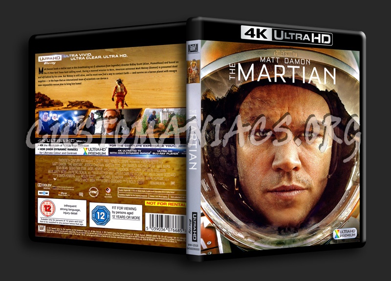 The Martian 4K blu-ray cover