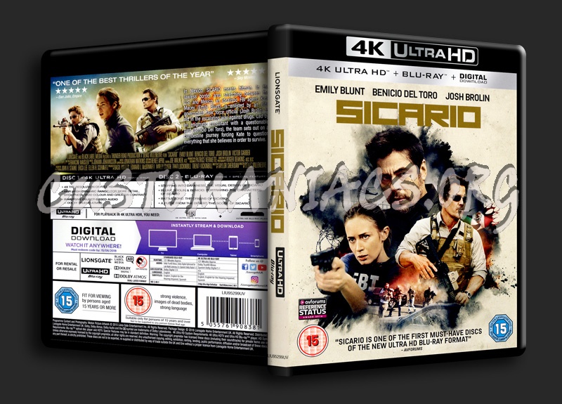 Sicario 4K blu-ray cover