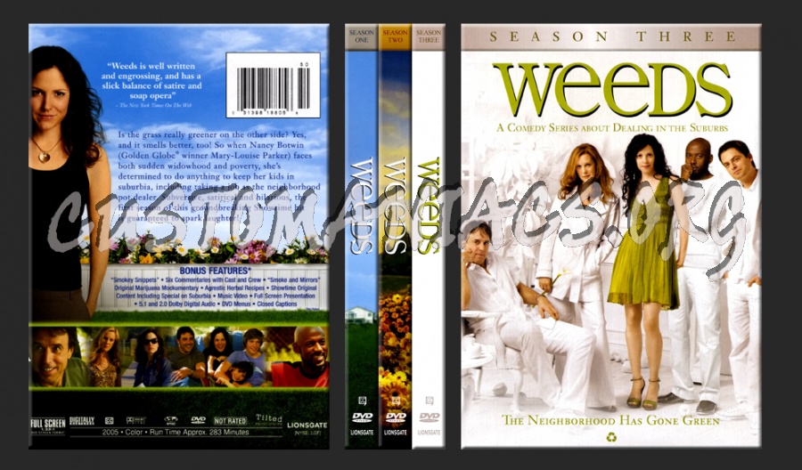 Weeds Seasons 1, 2 and 3 dvd cover