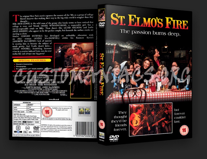 St Elmo's Fire dvd cover