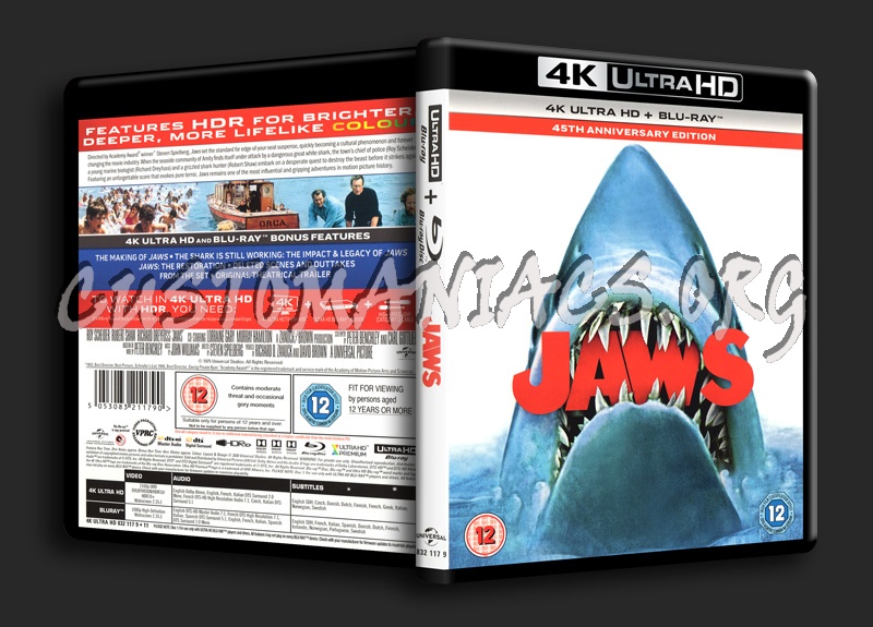 Jaws 4K blu-ray cover
