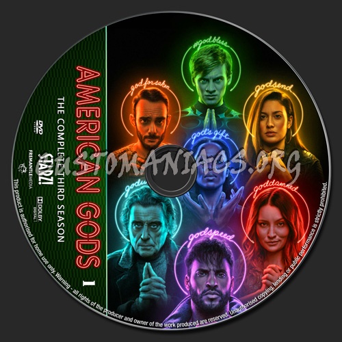 American Gods Season 3 dvd label