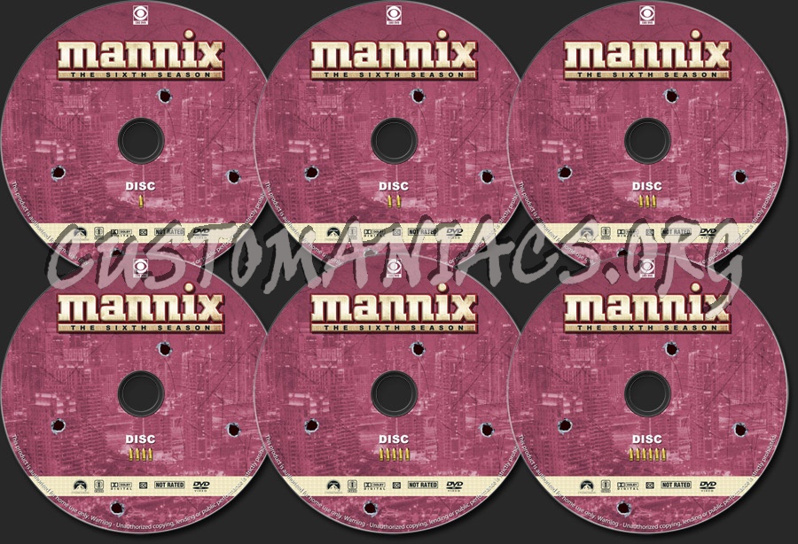 Mannix - Season 6 dvd label