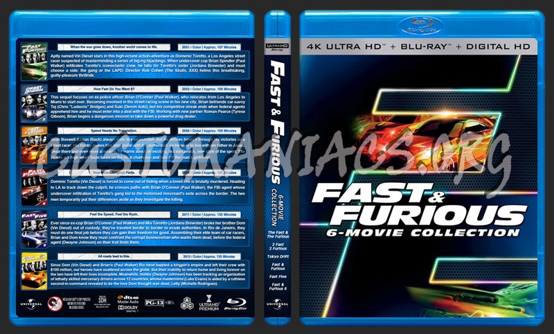 Fast & Furious 6-Movie Collection (4K) blu-ray cover