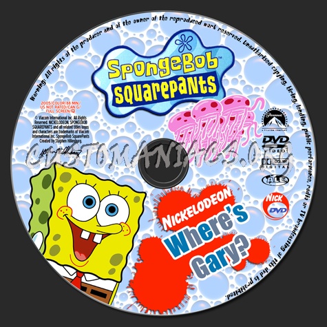 Spongebob Squarepants - Wheres Gary dvd label