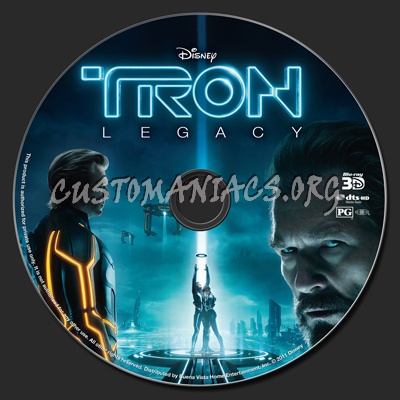 Tron Legacy 2D & 3D blu-ray label