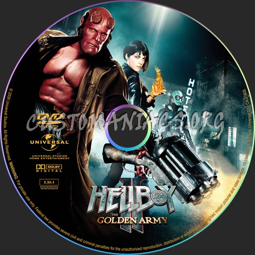 Hellboy 2 The Golden Army dvd label