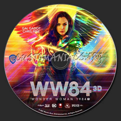 Wonder Woman 1984 (2D & 3D) blu-ray label