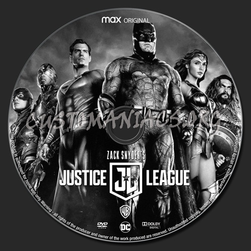 Zack Snyder's Justice League dvd label