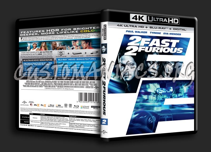 2 Fast 2 Furious 4K blu-ray cover