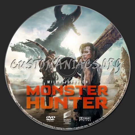Monster Hunter (2020) dvd label
