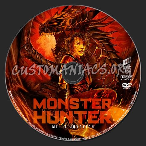 Monster Hunter (2020) dvd label